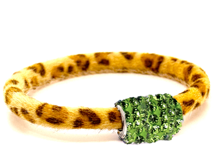 Braccialetto Wild Yellow Chiusura Magnetica Cristalli Verde Chiaro