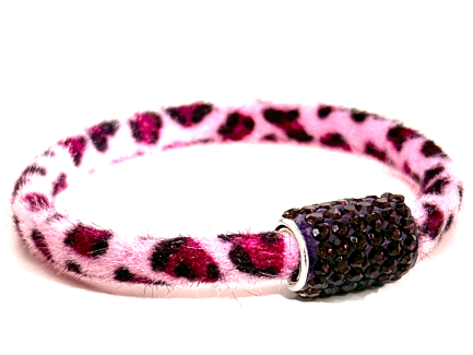 Pink Wild Bracelet Magnetic Closure Purple Crystals