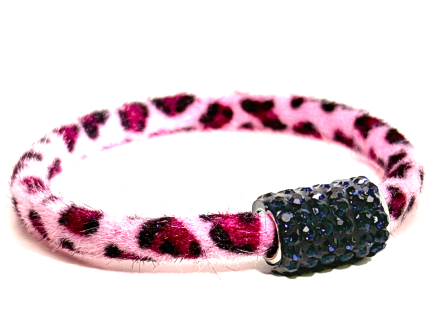 Braccialetto Wild Pink Chiusura Magnetica Cristalli Blu Notte