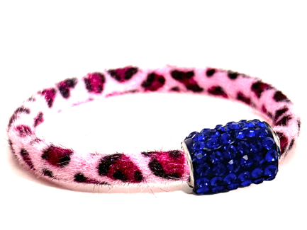 Braccialetto Wild Pink Chiusura Magnetica Cristalli Blu