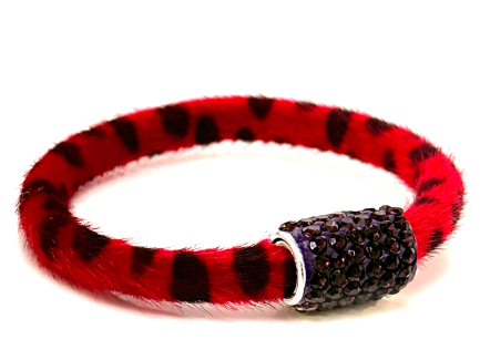 Braccialetto Wild Red Chiusura Magnetica Cristalli Viola