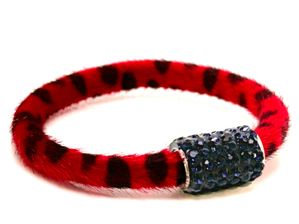 Braccialetto Wild Red Chiusura Magnetica Cristalli Blu Notte