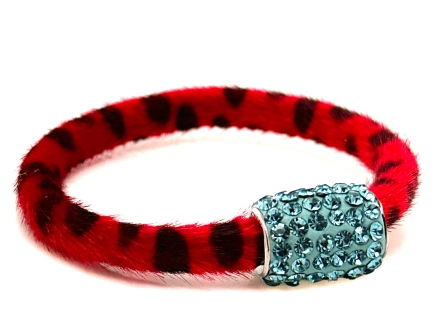 Braccialetto Wild Red Chiusura Magnetica Cristalli Turchese