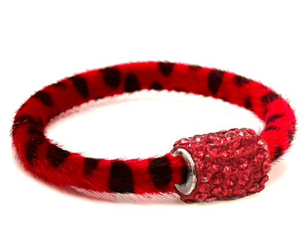 Braccialetto Wild Red Chiusura Magnetica Cristalli Rosso