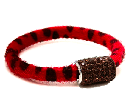 Braccialetto Wild Red Chiusura Magnetica Cristalli Marrone