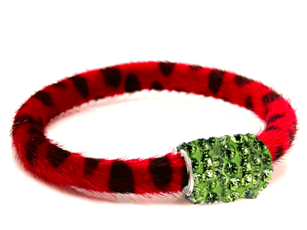 Braccialetto Wild Red Chiusura Magnetica Cristalli Verde Chiaro