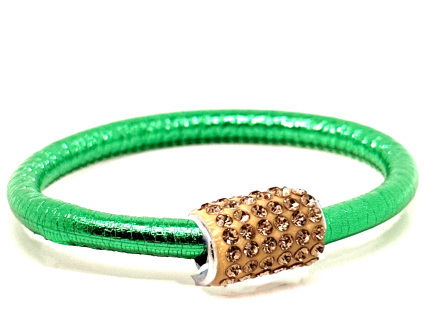 Braccialetto Party Green Chiusura Magnetica Cristalli Oro