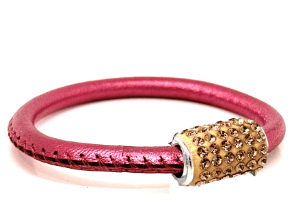 Braccialetto Party Pink Chiusura Magnetica Cristalli Oro