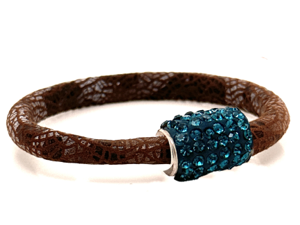 Braccialetto Snake Brown Chiusura Magnetica Cristalli Ottanium