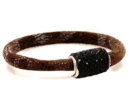 Girocollo Snake Brown Chiusura Magnetica Cristalli Nero