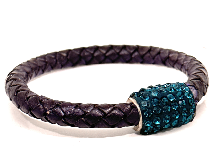 Braccialetto Intreccio Violet Chiusura Magnetica Cristalli Ottanium