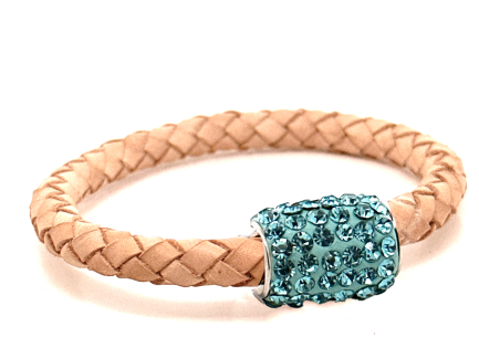 Girocollo Intreccio Cookie Chiusura Magnetica Cristalli Turchese