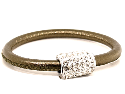 Girocollo Party Bronze Chiusura Magnetica Cristalli Bianco