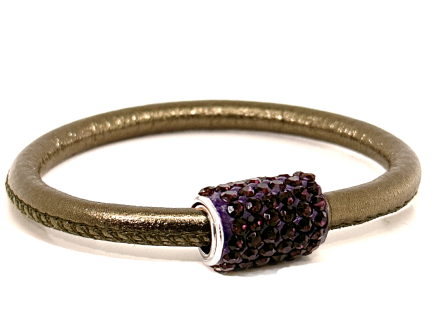 Braccialetto Party Bronze Chiusura Magnetica Cristalli Viola