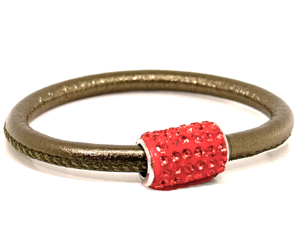 Braccialetto Party Bronze Chiusura Magnetica Cristalli Arancione