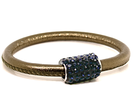 Braccialetto Party Bronze Chiusura Magnetica Cristalli Blu Notte