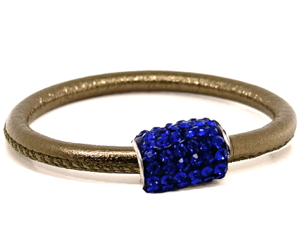 Girocollo Party Bronze Chiusura Magnetica Cristalli Blu