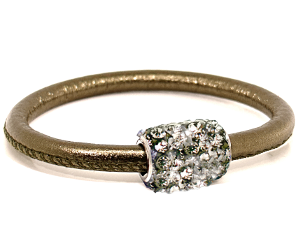 Girocollo Party Bronze Chiusura Magnetica Cristalli Grigio Perla