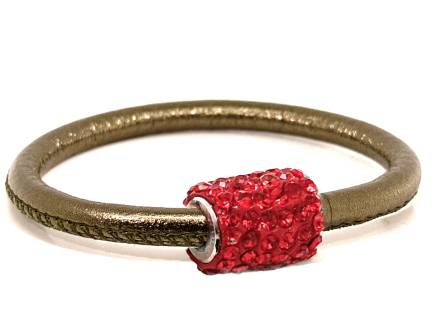 Girocollo Party Bronze Chiusura Magnetica Cristalli Rosso