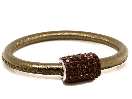 Girocollo Party Bronze Chiusura Magnetica Cristalli Marrone