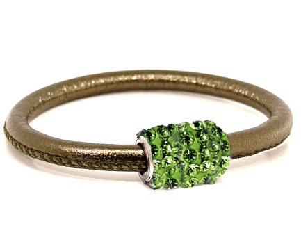 Girocollo Party Bronze Chiusura Magnetica Cristalli Verde Chiaro