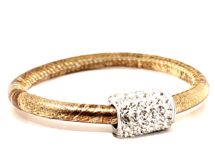 Girocollo Party Gold Chiusura Magnetica Cristalli Bianco