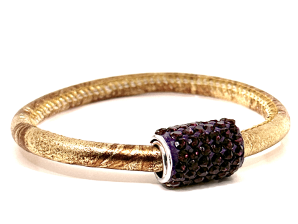 Braccialetto Party Gold Chiusura Magnetica Cristalli Viola