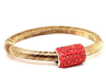 Braccialetto Party Gold Chiusura Magnetica Cristalli Arancione