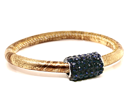 Braccialetto Party Gold Chiusura Magnetica Cristalli Blu Notte