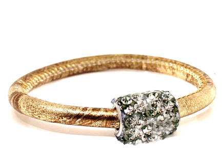 Girocollo Party Gold Chiusura Magnetica Cristalli Grigio Perla