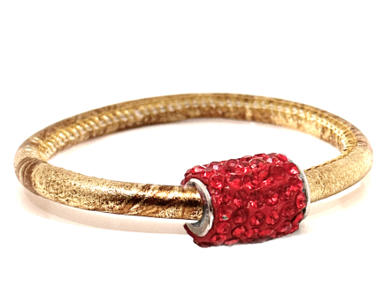 Girocollo Party Gold Chiusura Magnetica Cristalli Rosso