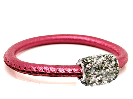 Girocollo Party Pink Chiusura Magnetica Cristalli Grigio Perla