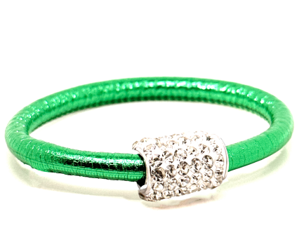 Girocollo Party Green Chiusura Magnetica Cristalli Bianco