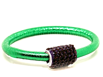 Braccialetto Party Green Chiusura Magnetica Cristalli Viola