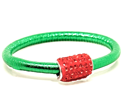 Braccialetto Party Green Chiusura Magnetica Cristalli Arancione