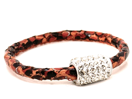 Girocollo Snake Orange Chiusura Magnetica Cristalli Bianco