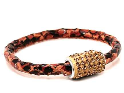 Girocollo Snake Orange Chiusura Magnetica Cristalli Oro