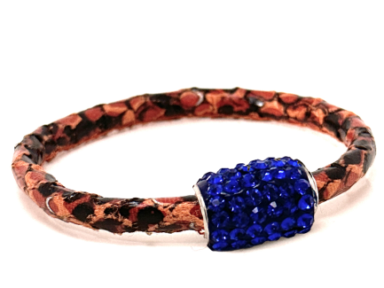 Girocollo Snake Orange Chiusura Magnetica Cristalli Blu