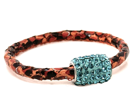 Girocollo Snake Orange Chiusura Magnetica Cristalli Turchese