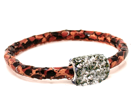 Girocollo Snake Orange Chiusura Magnetica Cristalli Grigio Perla