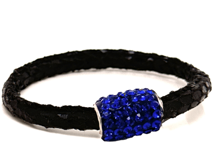 Girocollo Snake Black Chiusura Magnetica Cristalli Blu