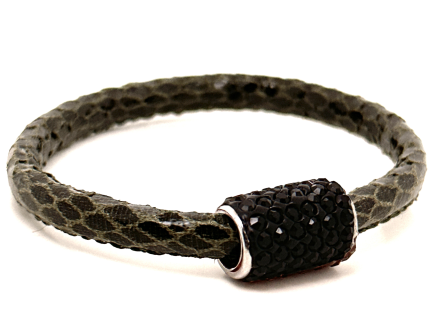 Girocollo Snake Moss Chiusura Magnetica Cristalli Nero
