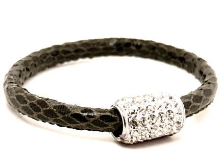 Girocollo Snake Moss Chiusura Magnetica Cristalli Bianco