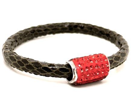 Braccialetto Snake Moss Chiusura Magnetica Cristalli Arancione