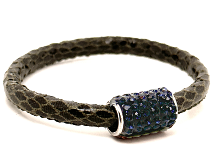 Braccialetto Snake Moss Chiusura Magnetica Cristalli Blu Notte