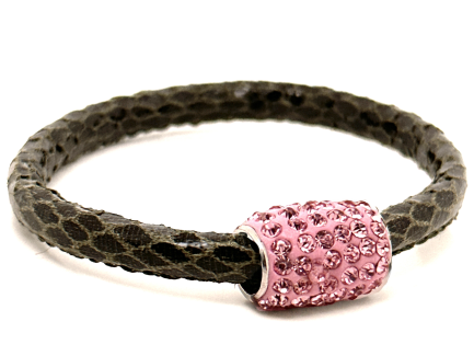 Girocollo Snake Moss Chiusura Magnetica Cristalli Rosa