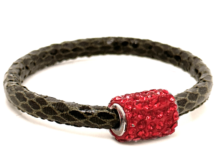 Girocollo Snake Moss Chiusura Magnetica Cristalli Rosso