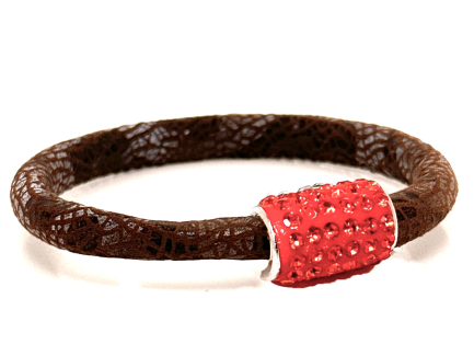 Girocollo Snake Brown Chiusura Magnetica Cristalli Arancione