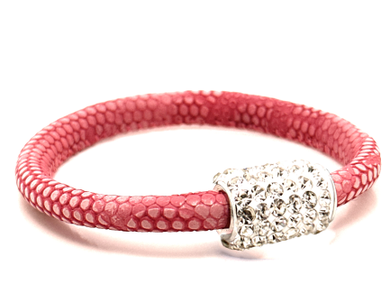 Girocollo Snake Pink Chiusura Magnetica Cristalli Bianco