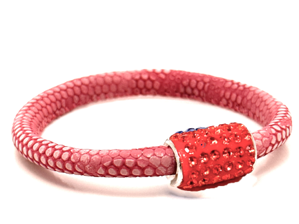 Girocollo Snake Pink Chiusura Magnetica Cristalli Arancione
